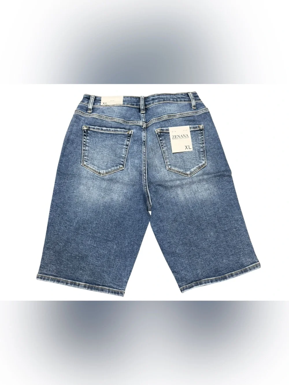 Zenana Bermuda High Waist Denim Shorts NWT